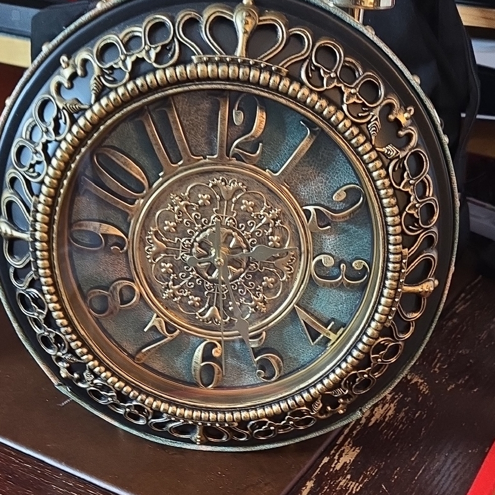 Vintage Style Gold and Black Wall Clock